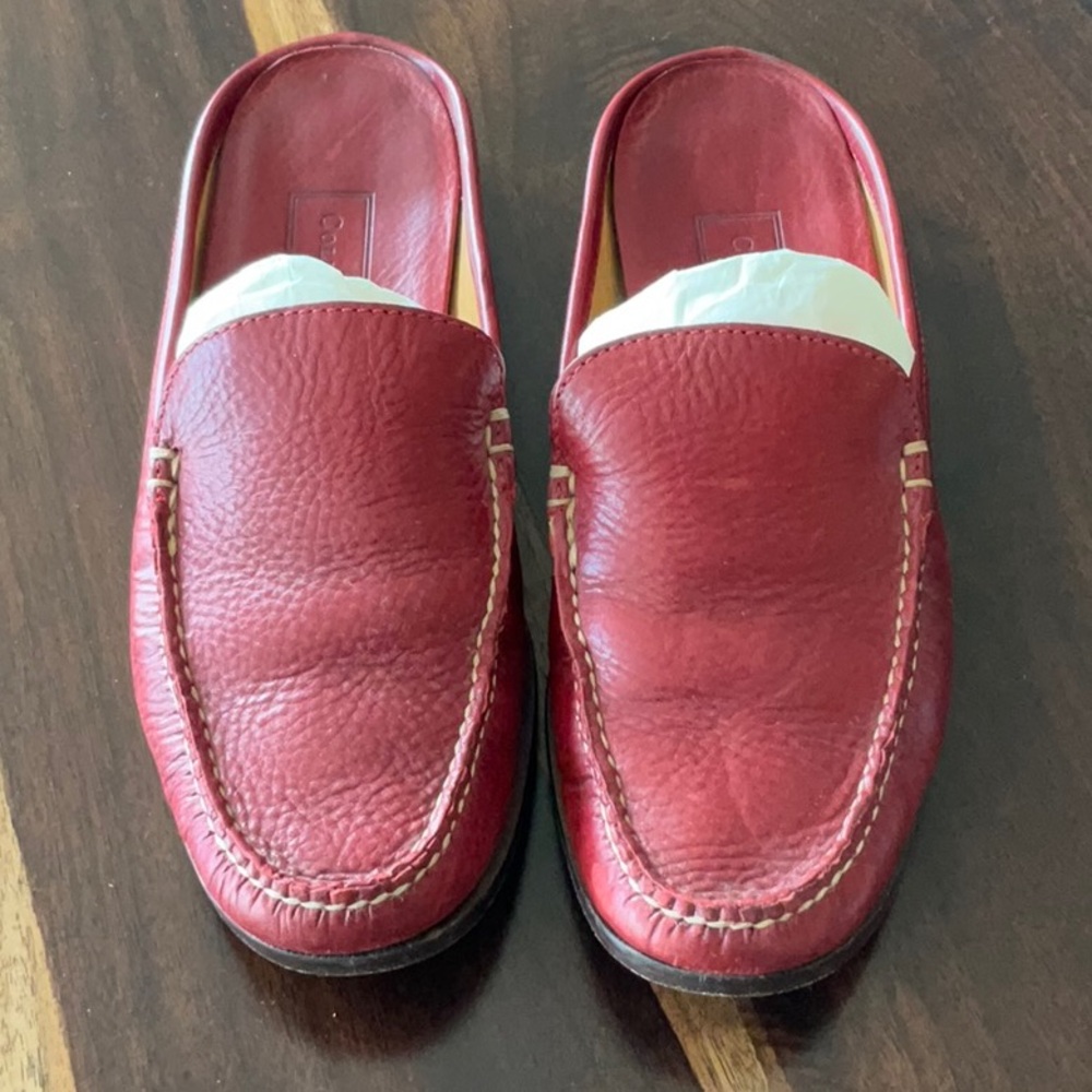 Classic Red Leather Women's Loafers